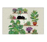 LOT DE 6 SETS DE TABLE PLASTIFIES 43 X 28 CM BUG ART CHATON PLANTES - KIUB