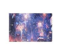 Lot de 6 sets de table pour table de salle à manger WHJDPP feux d'artifice dans la ville de nuit Impression hôtel famille banquet