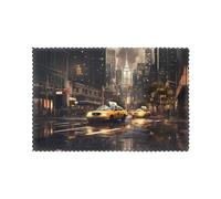 Lot de 6 sets de table pour table de salle à manger WHJDPP New York Fashion City Impression hôtel famille banquet