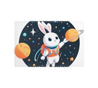 Lot de 6 sets de table pour table de salle à manger WHJDPP Space Rabbit in The Universe Impression hôtel famille banquet