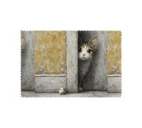 Lot de 6 sets de table pour table de salle à manger WHJDPP The Joy of Cat and Mouse Printing Hotel Family Banquet