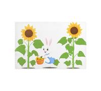 Lot de 6 sets de table pour table de salle à manger WHJSHOP Lapin cueillette tournesols Imprimés Hôtel Famille Banquet