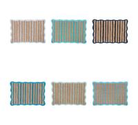 Lot de 6 Sets de Table rectangulaire en Jute et Papier, Bord ondulé 43,5 x 29 cm, Shades of Ocean