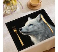 Lot de 6 Sets de Table Renard Arctique 30x45 cm | Sets de Table Imperméables et Lavables, Décoration Table Cuisine Salle à Manger, Portraits d'animaux pour Intérieur