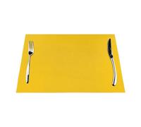 Lot de 6 sets de table résistants à la chaleur antidérapants pour table de salle à manger, couleur jaune canard laiteux, lavables, en PVC tissé pour fête, cuisine, salle à manger, 45 x 30 cm