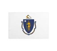 Lot de 6 sets de table résistants à la chaleur pour table de salle à manger - Motif drapeau de l'État du Massachusetts