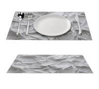 Lot de 6 sets de table résistants à la chaleur pour table de salle à manger, napperons lavables en PVC froissé, sets de table antidérapants tissés pour cuisine, décoration de fête de mariage, 30,5 x