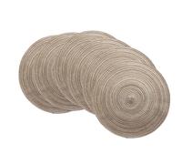 Lot de 6 Sets de Table Ronds 38cm en Coton Tressé Fait Main Gamp - Faciles à Nettoyer avec Finition Pailletée pour Fêtes, Mariages et Réceptions