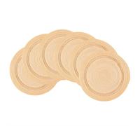 Lot de 6 Sets de Table Ronds 38cm en Maille Polyester Antidérapante Coloris Kaki Style Nordique - Idéals pour la Maison, la Cuisine et la Salle à Manger, Parfaits pour les Fêtes, Anniversaires, Mariag