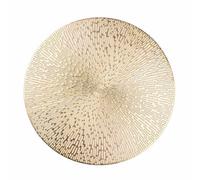 Lot de 6 Sets de Table Ronds Creux en Vinyle doré métallisé, 38,1 cm, lavables, faciles à Nettoyer, antidérapants, résistants aux Taches, résistants à la Chaleur, pour décoration de fête de Mariage