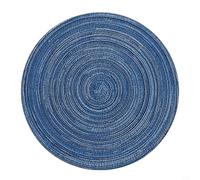 Lot de 6 sets de table ronds tissés pour salle à manger, 30 cm, en fil de coton, protection élégante pour votre salle à manger (bleu)