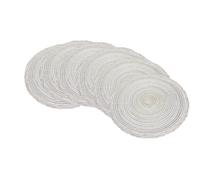 Lot de 6 Sets de Table Ronds Tressés 38cm en Patchwork de Polyester à Trois Brins Gamp, Antidérapants Style Nordique, Idéaux pour la Maison, la Cuisine et la Salle à Manger, Parfaits pour les Fêtes, A