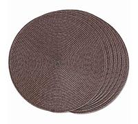 Lot de 6 sets de table ronds tressés pour salle à manger, lavables, 38,1 cm (marron)