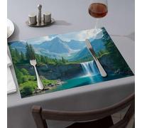 Lot de 6 sets de table roses Nature'S Majesty : un paysage de cascade montagneuse - Sets de table modernes résistants à la chaleur pour Cou