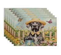 Lot de 6 sets de table saisonniers motif dogue allemand, 30,5 x 45,7 cm, arrosoir amusant pour la maison, les vacances, la cuisine