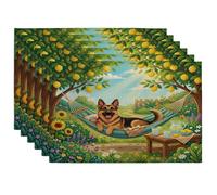 Lot de 6 sets de table saisonniers pour salle à manger, animaux domestiques, décoration de maison et de cuisine - 30,5 x 45,7 cm - Motif berger allemand