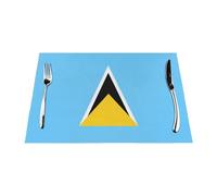 Lot de 6 sets de table tissés avec drapeau de Sainte-Lucie - 30,5 x 45,7 cm - Motif tendance pour la décoration de la maison et de la cuisine
