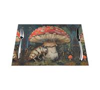 Lot de 6 sets de table tissés résistants à la chaleur, faciles à nettoyer, adaptés pour les fêtes en plein air, décoration de cuisine, accessoires de table, 30,5 x 45,7 cm, imprimé petite coccinelle