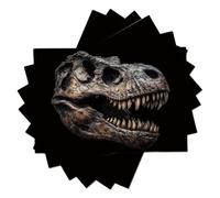 Lot de 6 Sets de Table Tyrannosaure Rex en 3D Tissu Lavable pour Salle à Manger et Cuisine Pique-Nique 45x30cm Sculpture Animale en Coton et Lin Set de Table de Café, Brun