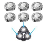 Lot de 6 SH50/52 Têtes de Rechange Compatibles avec Philips Serie 5000/6000 (Rasoir Têtes Rondes) Non Compatible avec Modèles Pentagones 5000