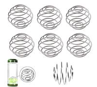 Lot de 6 shakers sphériques avec boule - En acier inoxydable - Pour le sport et le fitness - Pour boissons mélangées aux protéines