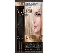 Lot de 6 shampooings colorants - Traitement kératine - Sans ammoniaque (Blond platine)