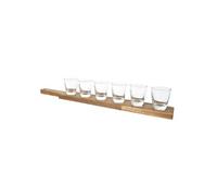 Cook Concept – Set de shooters KA0391 en verre 3 cl avec planche en acacia, transparent et or