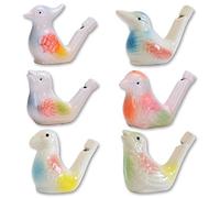 Lot de 6 sifflets à oiseaux - En céramique faite à la main - Remplissables à l'eau - Avec son de chant d'oiseau clair - Convient pour les décorations de la maison, les jeux en plein air, les cadeaux