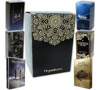 Lot de 6 (six) de parfum pour homme - 15 ml - Spray par boîte individuelle (eau de toilette) dans une boîte cadeau ORGANITERRA