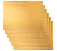 Lot de 6 Socles pour gâteaux VILDE - Bases solides et décoratives - 40x30 cm - Doré