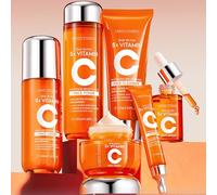 Lot de 6 soins de la peau à la vitamine C - Cadeau pour adolescente et fille - Kit cadeau pour femme - Kit de soins antioxydants - Petit cadeau pour femme, collègue, petite amie, Noël