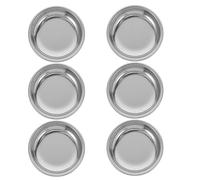 Lot de 6 Soucoupes à Thé Rondes en Acier Inoxydable Argenté