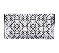 Lot de 6 soucoupes rectangulaires en grès 24 x 12 cm, décor géométrique, Confusion