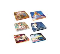 Lot de 6 Sous-verre Monte-Carlo - En bois et liège - 10 x 10 cm