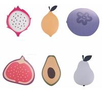 Lot de 6 sous-Verres à Fruits en PVC, Fruit for One