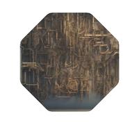 Lot de 6 sous-verres décoratifs en cuir avec pipeline mécanique - Octogone résistant à la chaleur - Pour salon, cuisine - 10,2 cm