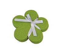 Lot de 6 sous-verres en feutre pour verres Motif fleurs Vert 11,5 cm