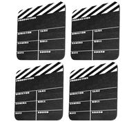 Lot de 6 sous-verres originaux en forme de claquette de cinéma pour boissons comme le café, le thé, la bière, le vin pour la maison et le restaurant