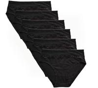 Lot de 6 sous-Vêtements en Coton pour Femmes Culottes Taille Moyenne et Basse Grande Taille Sexy Confortables en Dentelle Extensibles Respirantes Noires 5XL