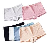 Lot De 6 Sous-vêtements For Femmes Et Garçons Culottes For Étudiantes Et Dames Boxer Doux Taille Haute Short De Sport En Coton (Color : Multi-colored, Size : M/Medium)