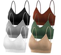 Lot De 6 Soutien Gorge sans Armature Blanc Femme Invisible Impact Elevé Non Rembourré Brassiere Running Yoga Bretelles Réglables Respirante Stretch Mode Légère Été Lingerie Bra De Tous Les Jours