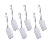 Lot de 6 spatules carrées argentées en acier inoxydable plaqué titane avec poignée ergonomique intégrée - Passe au lave-vaisselle (26 cm)