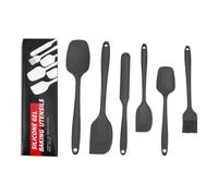 Lot de 6 spatules de cuisson en silicone de qualité alimentaire - Résistantes à la chaleur - Flexibles - Pour cuisiner, mélanger, cuire, servir, remuer, retourner, antiadhésif