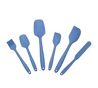 Lot de 6 spatules en silicone antiadhésives avec prise en main confortable pour la cuisine, la cuisson et le mélange, passe au lave-vaisselle, batterie de cuisine carillon colibri