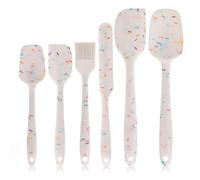 Lot de 6 spatules en silicone de qualité alimentaire, anti-adhésives, résistantes à la chaleur, pour cuisiner, cuire, mélanger, outils de cuisson (blanc coloré)