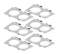 Lot de 6 Spots encastrés à Double tête, carrés, LED, Ultra-Minces, éclairage encastré, lumière du Jour, éclairage de Grille intégré, IRC80+