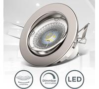 Lot De 6 Spots Led Encastrables Orientables Dimmables,Ampoules 6x5,5w Incluses,Gu10,Luminaire Plafond,Spots Plafond,Luminaires Ronds Encastrables,Blanc Chaud