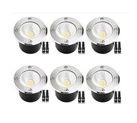 Lot de 6 Spots LED enterrés AC85-265 V, diamètre 80 mm, 5 W/7 W, éclairage d'ingénierie carré(Natural White,5W)