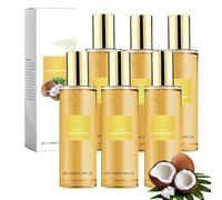 Lot de 6 sprays de parfum vanille et noix de coco - Brume corporelle longue durée - Parfum de vacances - Parfum chaud - Pour la peau, le corps et les cheveux - Taille de voyage