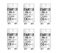 Lot de 6 Starter Neon, Ampoule Tube Fluorescent Starter Démarreurs Fluorescents LED Universels 4-65W 220-240V Installation Facile Sans Outil Éclairage Néon de Qualité Idéal pour Maison et Bureau
